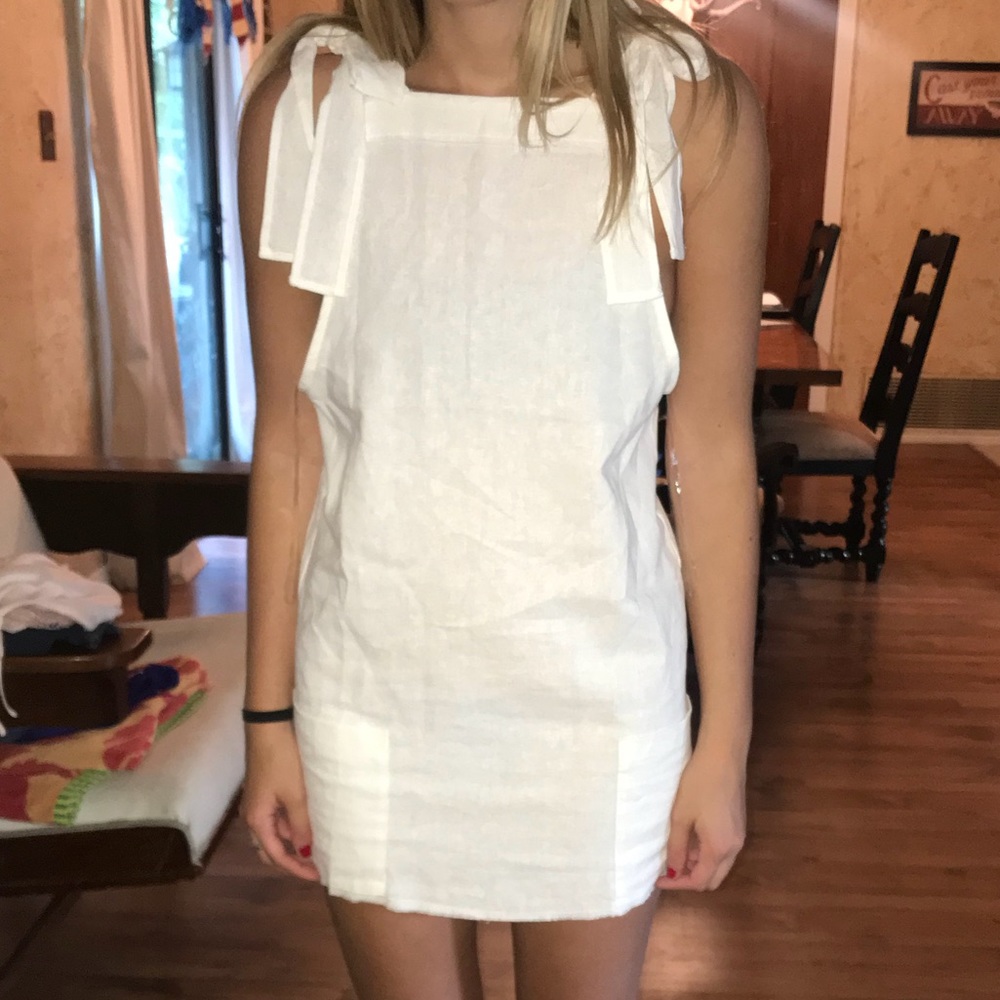 White Linen Summer Dress